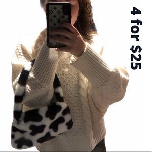 HP ❤️💫Cowprint mini bag Small Trendy furry